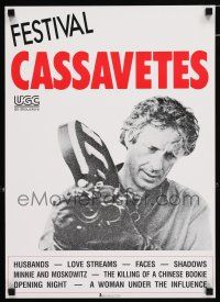 8d132 FESTIVAL CASSAVETES 16x22 Belgian poster '80s c/u John Cassavetes with movie camera!