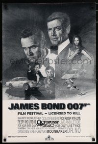 8d136 JAMES BOND 007 FILM FESTIVAL 18x27 film festival poster '83 different art of Connery & Moore!