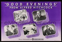 8d760 GOOD EVENINGS FROM ALFRED HITCHCOCK 20x30 video poster '85 images from several classics!