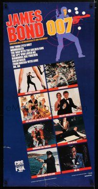 8d765 JAMES BOND 007 18x36 video poster '83 Sean Connery & Roger Moore as Bond!