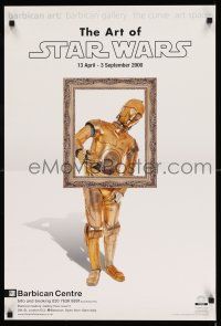 8d177 ART OF STAR WARS 20x30 English museum exhibition '00 image of C-3PO in art frame!