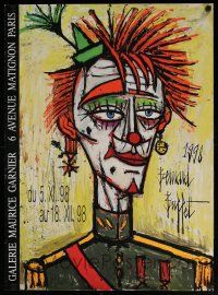 8d178 BERNARD BUFFET 1998 23x31 French art exhibition '98 Bernnard Buffet art of wild clown!
