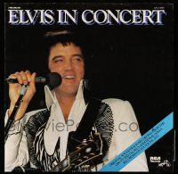 8d265 ELVIS IN CONCERT 22x22 music poster '77 cool image of the King on stage with guitar!