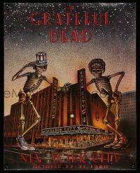 8d283 GRATEFUL DEAD 21x27 music poster '80 art of skeletons and Radio City Music Hall!