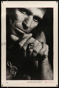 8d300 KEITH RICHARDS 24x36 music poster '88 cool image with skull ring, Talk Is Cheap!