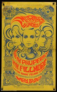 8d310 MARTHA & THE VANDELLAS 14x23 music poster '67 1st printing, Bonnie MacLean psychedelic art!