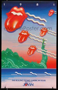 8d324 ROLLING STONES 23x36 music poster '81 cool art for their American Tour!