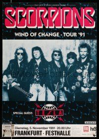 8d231 SCORPIONS 23x33 German music poster '91 Wind of Change tour, cool band image!