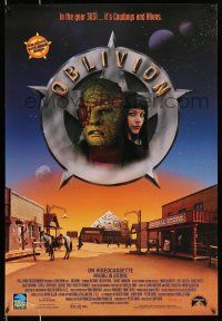 8d784 OBLIVION 27x40 video poster '94 Sam Irvin sci-fi western!