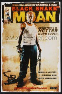 8d384 BLACK SNAKE MOAN 2-sided 13x20 special '07 Samuel L. Jackson & sexy Christina Ricci in chains