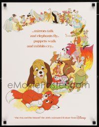 8d413 FOX & THE HOUND 17x22 special '81 two friends who didn't know they were supposed to be enemies
