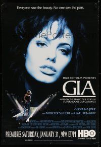 8d714 GIA black style tv poster '98 sexy Angelina Jolie as ill-fated model Gia Carangi!