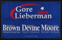 8d201 GORE LIEBERMAN 2000 14x22 political campaign '00 cool design, presidential run for office!