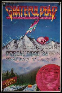 8d280 GRATEFUL DEAD 13x20 music poster '86 Boreal Bridge, cool art of mountains, skull!