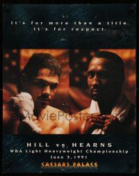 8d424 HILL VS HEARNS 22x28 special '91 cool close ups of the boxers!