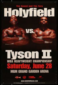 8d428 HOLYFIELD VS TYSON II 24x36 special '97 fight famous for Tyson biting Holyfield's ear!