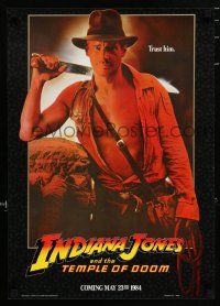 8d431 INDIANA JONES & THE TEMPLE OF DOOM 17x24 special '84 Harrison Ford w/machete!
