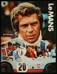 8d438 LE MANS white title Gulf Oil special 17x22 '71 cool image of race car driver Steve McQueen!