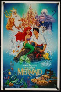 8d443 LITTLE MERMAID special 18x27 '89 great artwork of Ariel & cast, Walt Disney!