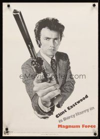 8d445 MAGNUM FORCE int'l special 20x28 '73 Clint Eastwood is Dirty Harry w/ huge gun by Halsman!