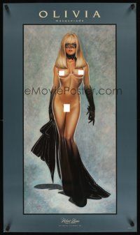 8d155 MASQUERADE 22x38 art print '95 super sexy full-length nude art by Olivia De Berardinis!