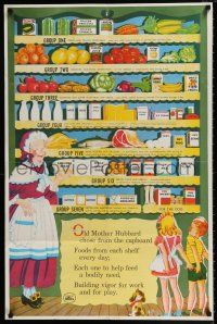 8d453 MOTHER HUBBARD'S CUPBOARD 2-sided 25x38 special '46 art of the character & the 7 food groups!