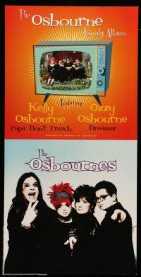 8d314 OSBOURNES 2-sided 12x24 music poster '02 wacky images of Ozzy, Sharon, Kelly and Jack!