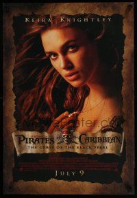 8d461 PIRATES OF THE CARIBBEAN 2-sided 19x27 special '03 Curse of the Black Pearl, Bloom, Knightley