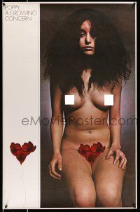 8d463 POPPY: A GROWING CONCERN 24x37 special '70s naked woman covered only with a flower!