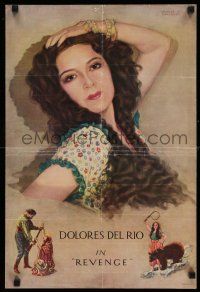 8d473 REVENGE 16x24 special '28 cool art of Dolores del Rio by Charles W. Pancoast!