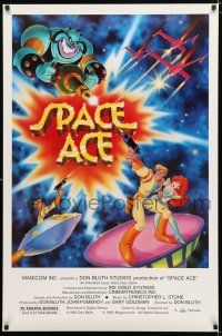 8d478 SPACE ACE special 27x41 '83 Don Bluth animated arcade video game, on laserdisc!