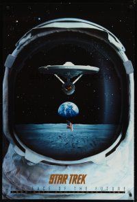 8d633 STAR TREK: THE FACE OF THE FUTURE TV commercial poster '92 Enterprise in astronaut helmet!