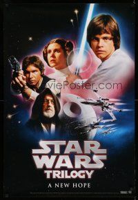 8d494 STAR WARS TRILOGY 3 27x40 specials '04 George Lucas, all three movies!