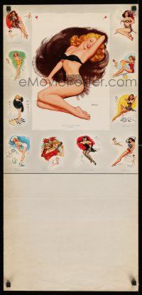 8d202 CALENDAR SAMPLE 16x34 calendar sample '50s art of sexy Marilyn Monroe and many models!