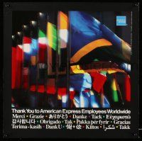 8d501 THANK YOU TO AMERICAN EXPRESS EMPLOYEES WORLDWIDE 22x22 special '89 cool image of flags!