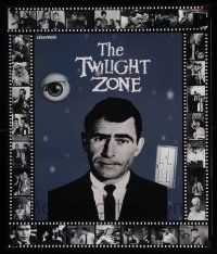 8d504 TWILIGHT ZONE 19x23 special '80s close up of Rod Serling surrounded by scenes!
