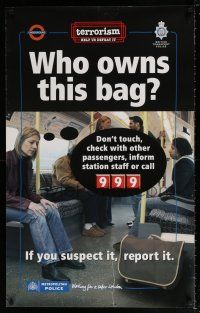 8d360 WHO OWNS THIS BAG 25x40 English special '00s terrorism - help us defeat it!