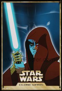 8d808 STAR WARS: CLONE WARS 27x40 video poster '03 artwork from the animated series, lightsaber!