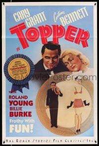8d814 TOPPER 24x36 video poster R85 art of Constance Bennett, Cary Grant!