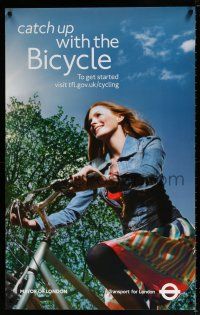 8d081 TRANSPORT FOR LONDON catch up with the bicycle style 25x40 English travel poster '12