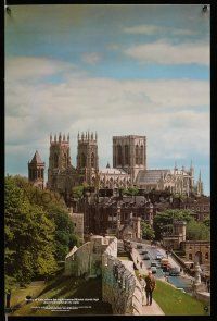 8d076 YORK 20x30 English travel poster '79 great image of the Minster building!