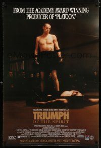 8d815 TRIUMPH OF THE SPIRIT 27x40 video poster '89 Robert M. Young, Willem Dafoe boxing for Nazis!
