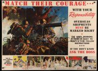 8d007 MATCH THEIR COURAGE 34x46 WWII war poster '43 great WWII artwork by Schlaikier!