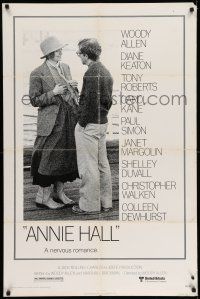 8f035 ANNIE HALL 1sh '77 full-length Woody Allen & Diane Keaton in a nervous romance!