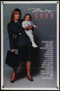 8f047 BABY BOOM 1sh '87 business woman Diane Keaton wants nothing to do with adorable baby!