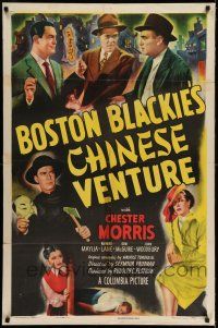 8f089 BOSTON BLACKIE'S CHINESE VENTURE 1sh '49 detective Chester Morris in Chinatown!