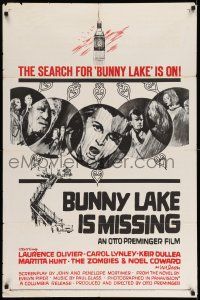 8f096 BUNNY LAKE IS MISSING 1sh '65 directed by Otto Preminger, different artwork of cast!