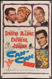 8f102 CAN-CAN 1sh '60 Frank Sinatra, Shirley MacLaine, Maurice Chevalier & Louis Jourdan!