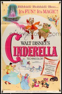 8f128 CINDERELLA 1sh R73 Walt Disney classic romantic musical fantasy cartoon!