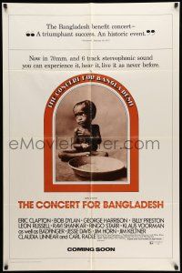 8f151 CONCERT FOR BANGLADESH advance 1sh '72 rock & roll benefit show, image of starving child!
